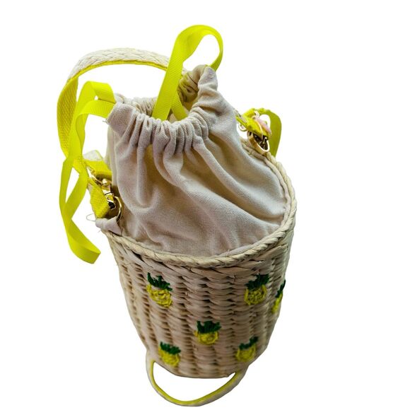 New Rachel Ashwell Pineapple Handbag Rattan Jute Crossbody North South Purse - Picture 16 of 16